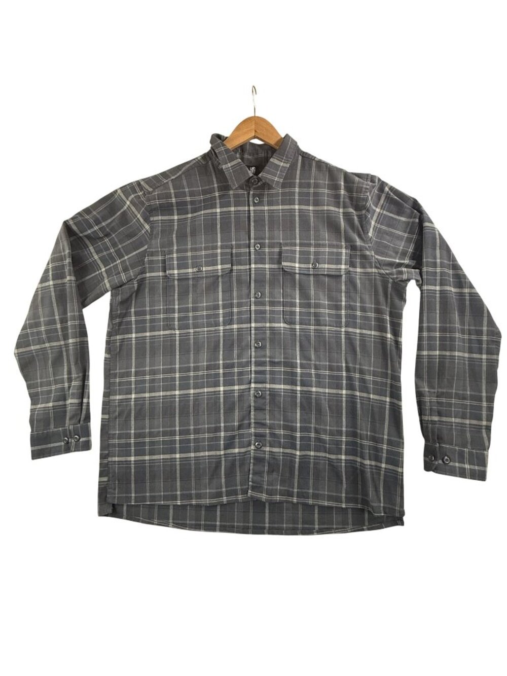 Mountain Hardwear Shirt Men 2XL Green Plaid Button Up Long Sleeve Stretch Hiking